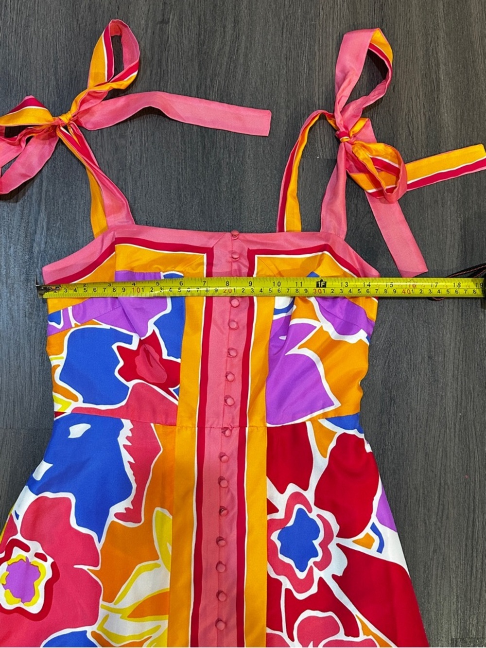 Colorful Floral Maxi Dress Tie Strap Resort Vacation Wedding Guest Size 2 NWT - Picture 6 of 9